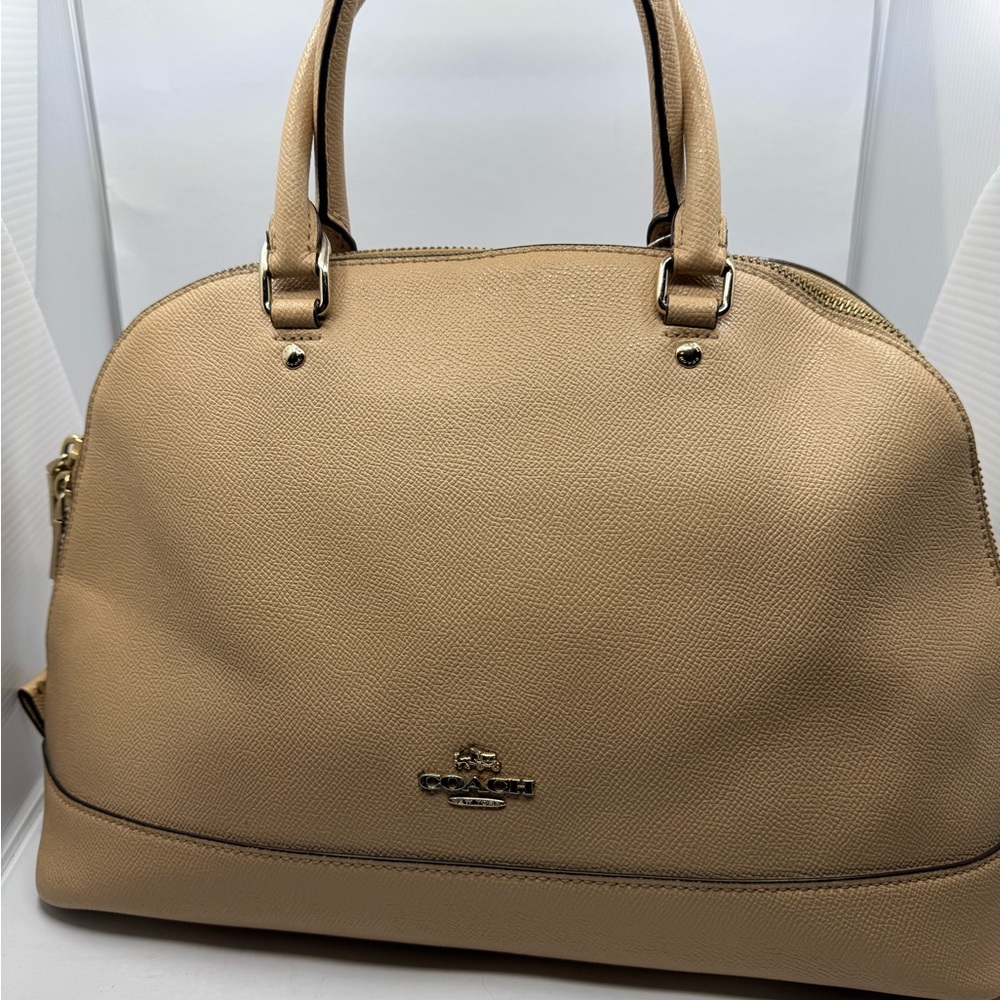 Coach dome Satchel Tan Leather Women's Bag